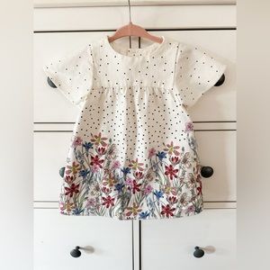 Zara Kids White Floral Casual Dress
